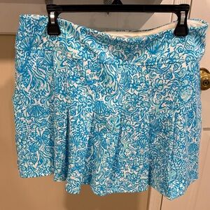 Lilly Pulitzer Turquoise and White Patterned Skort 12 Nakia